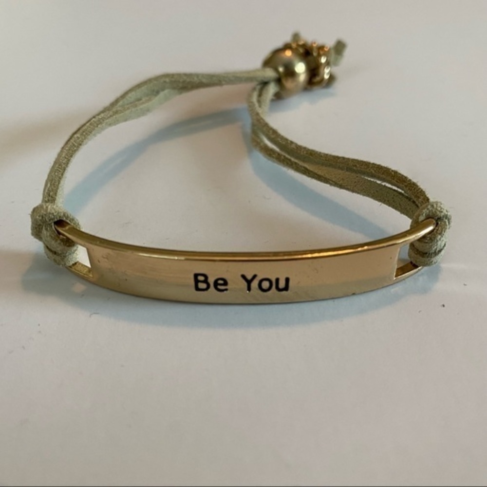 Leather and Gold Be‎ You Bracelet